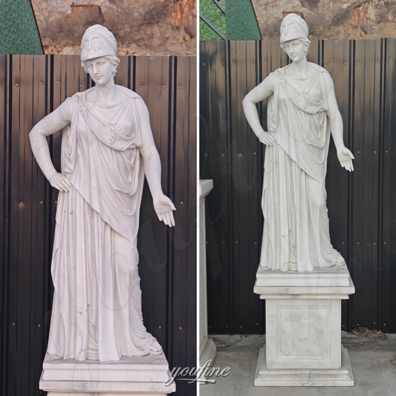 marble statue of athena in factory