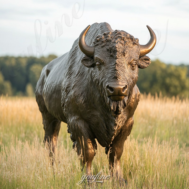 outdoor popular bison sculpture