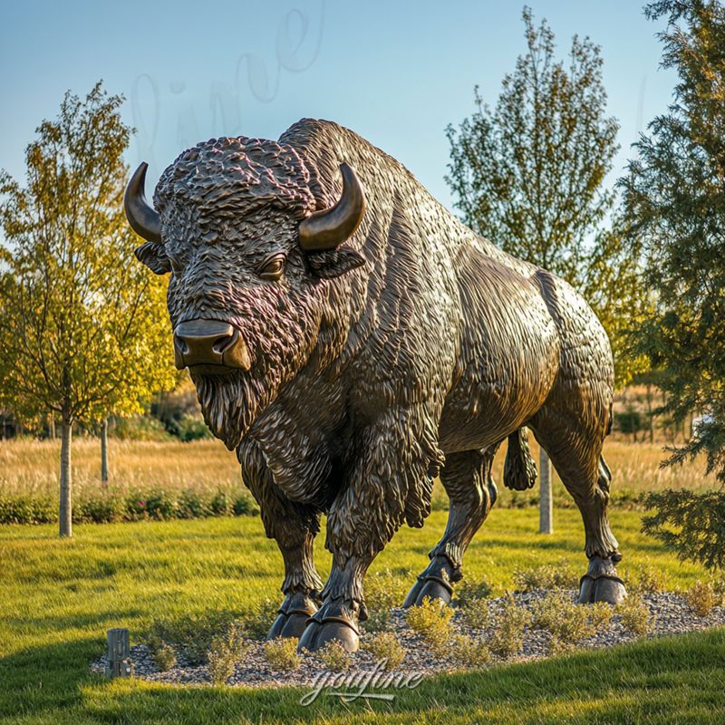 popular bison bronze sculpture