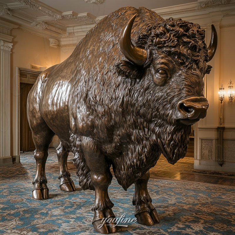 popular bronze bison statue