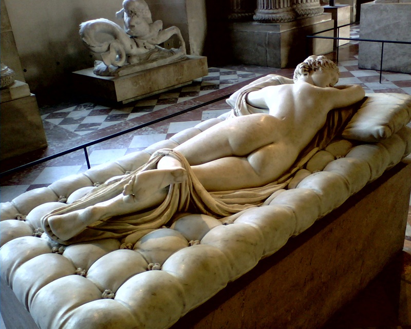 sleeping hermaphrodite marble sculpture