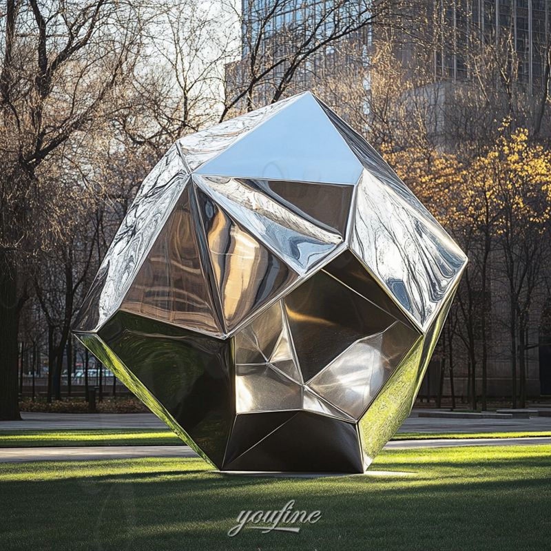 stainless steel polygon sculpture