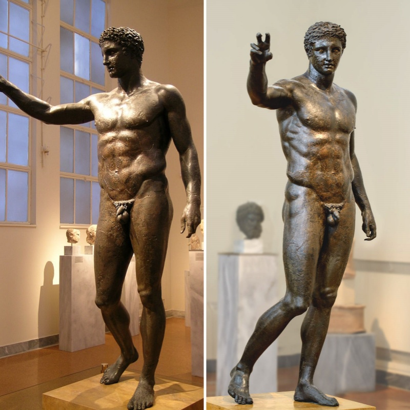 antikythera youth statue in museum