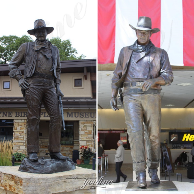 bronze john wayne statue