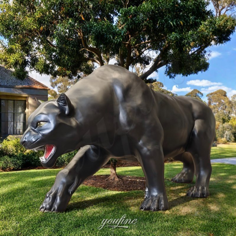 bronze leopard statue