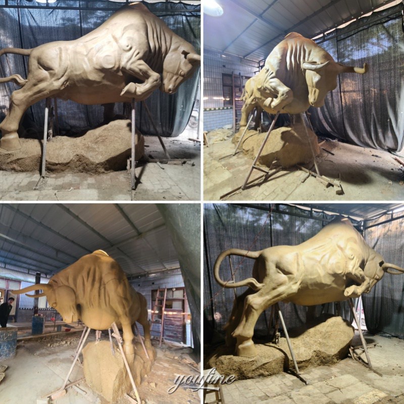 bull statue clay model