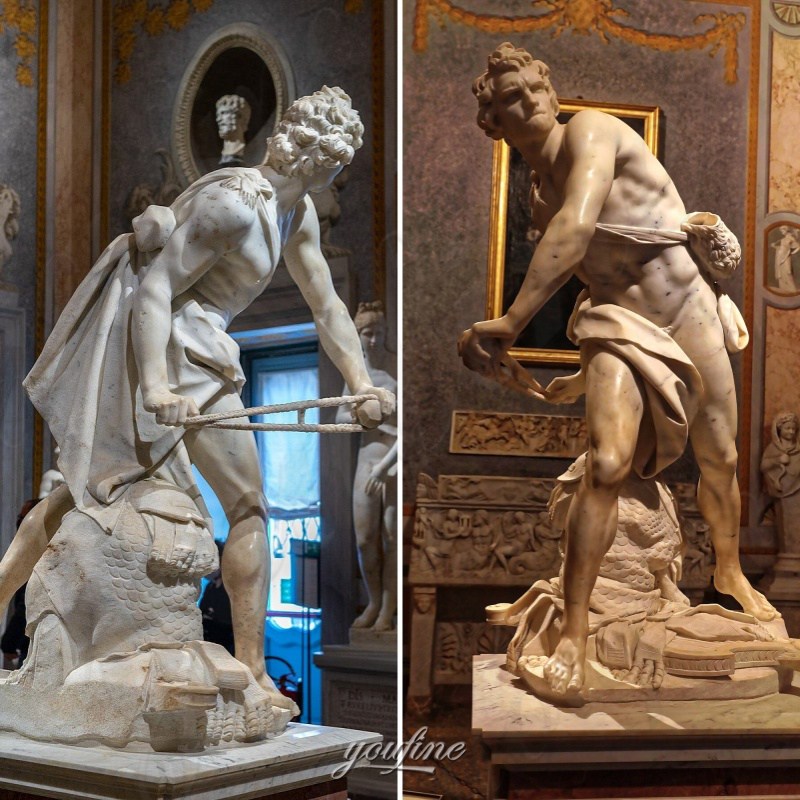 different angle of bernini david sculpture