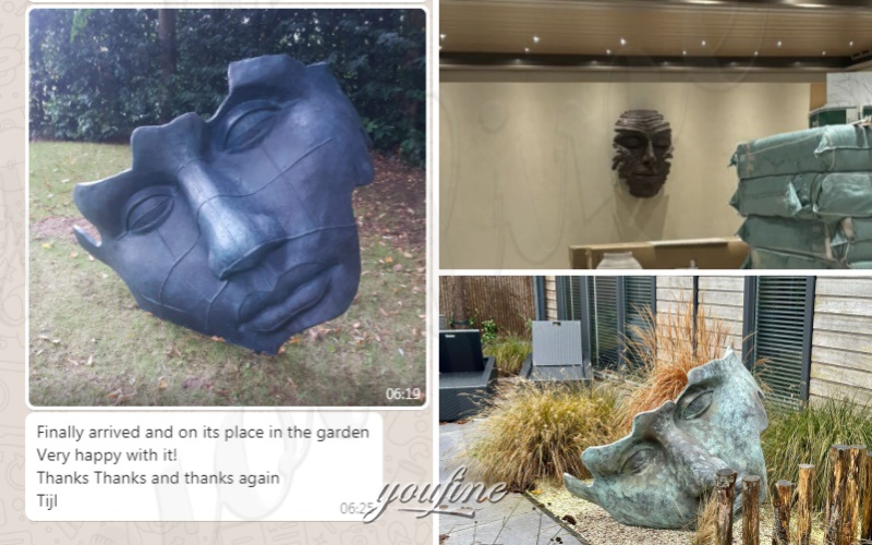 FEEDBACK of face sculpture for garden