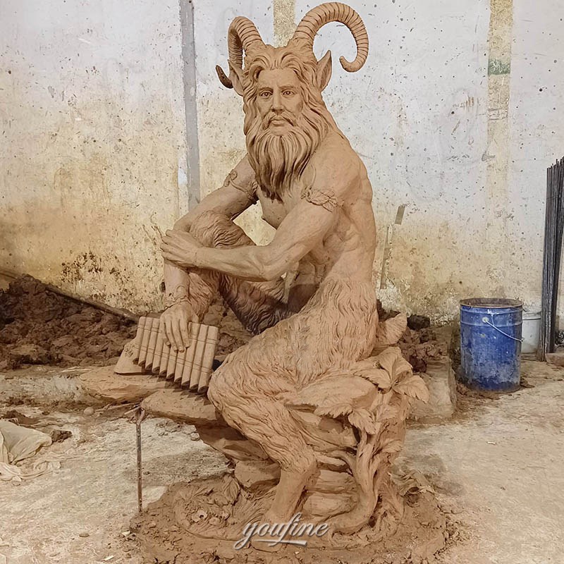 greek god pan clay model