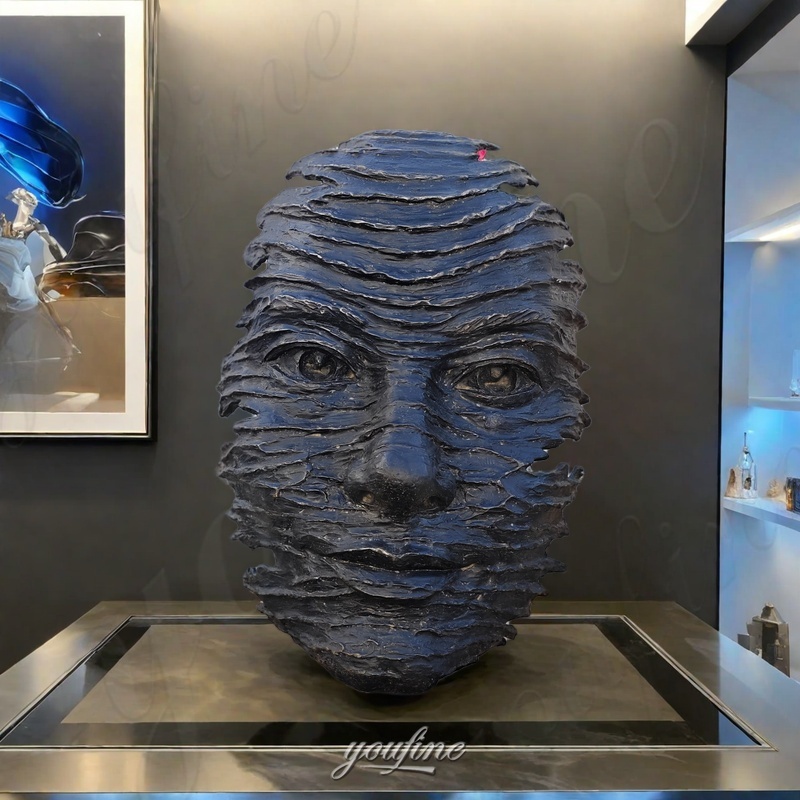 indoor face statue