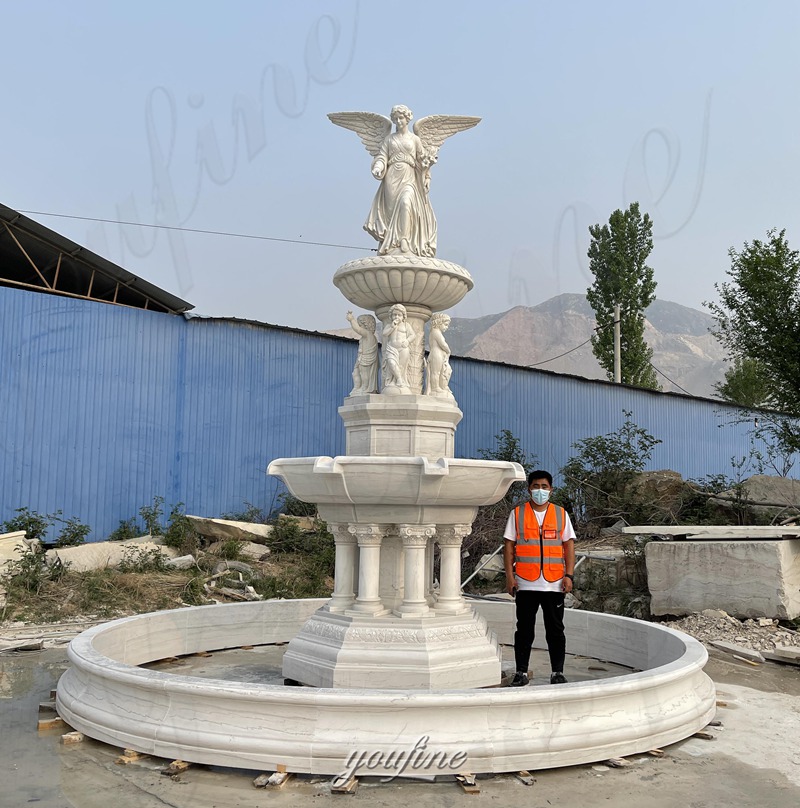 marble angel garden fountain