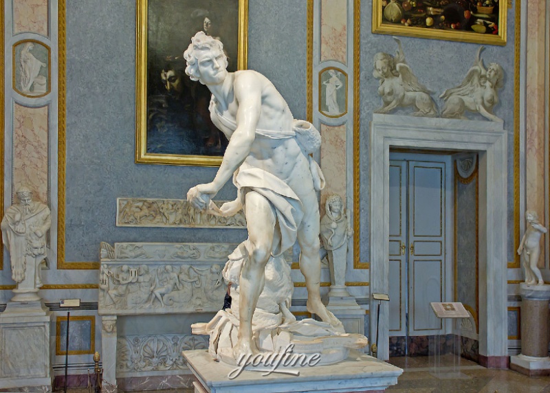 white bernini david sculpture