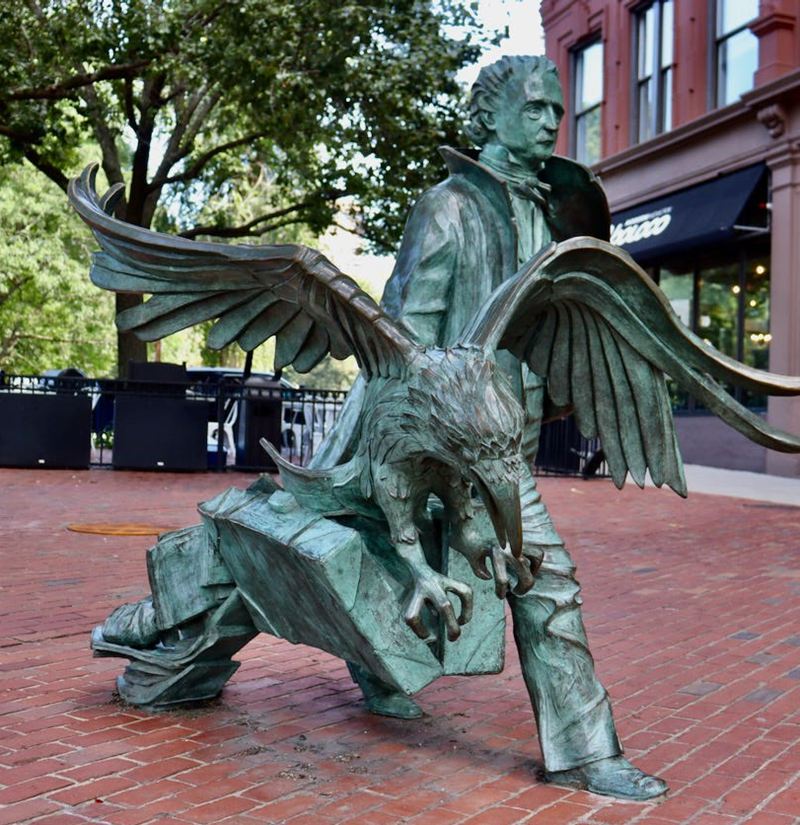 bronze Edgar Allan Poe sculpture