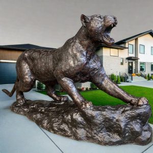 bronze jaguar sculpture