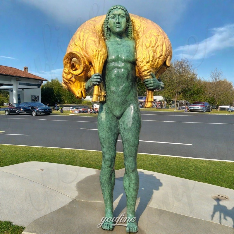 bronze Jason and the golden fleece statue