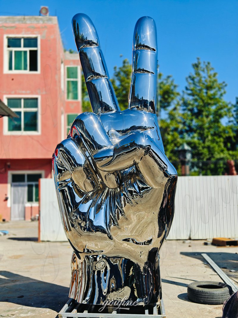 large hand sculpture