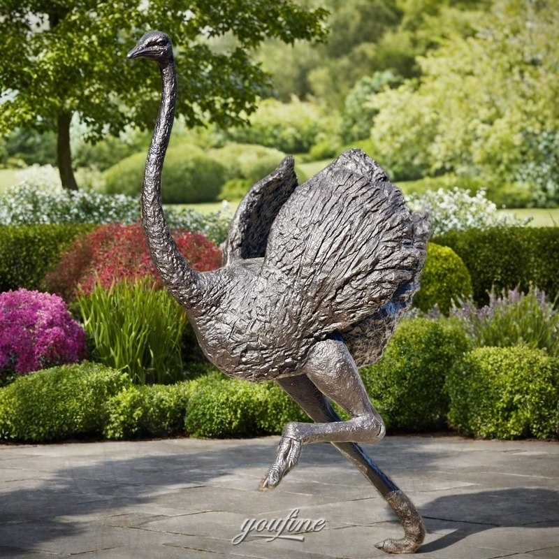 life size bronze ostrich sculpture