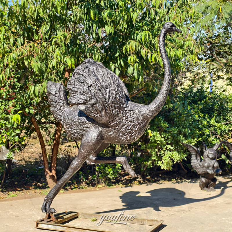 life size bronze ostrich statue