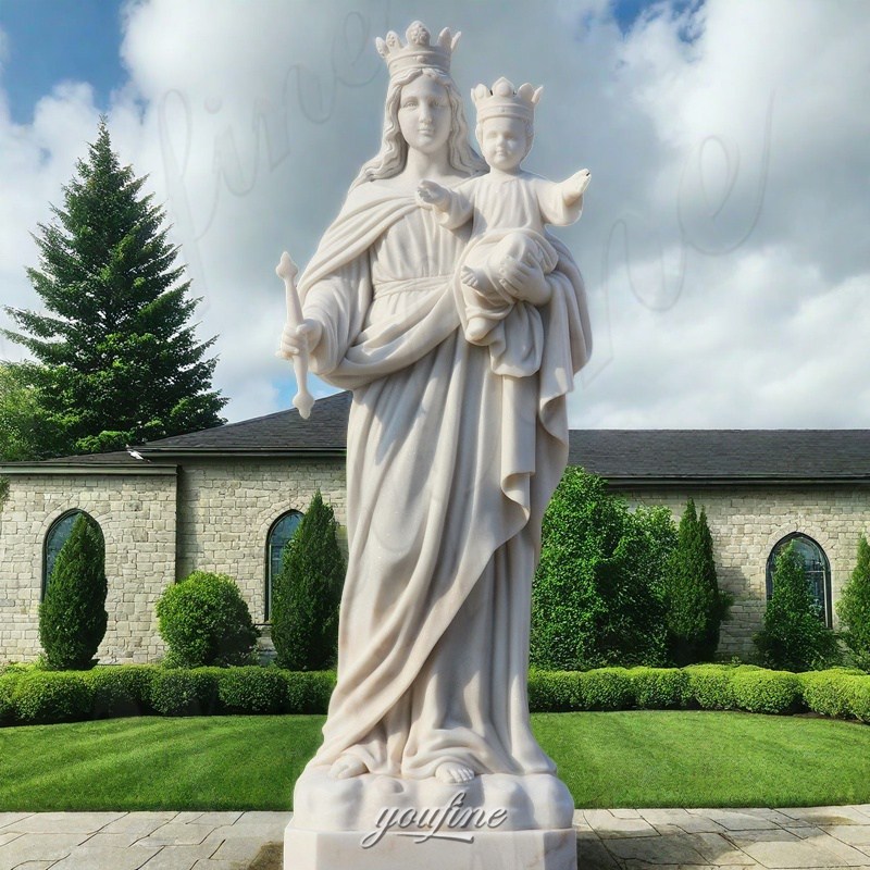 our lady of Mount Carmel marble statue