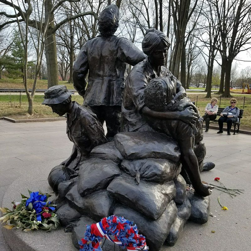 back of Vietnam Nurses Memorial Statue