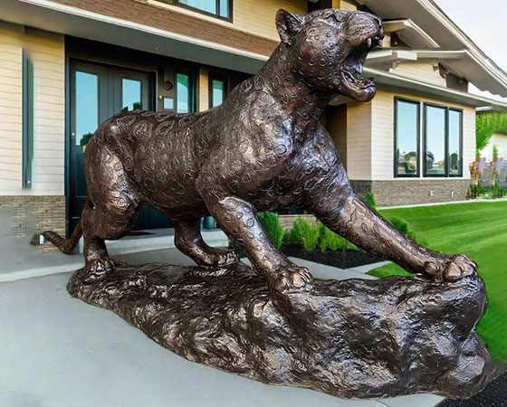 bronze jaguar statue