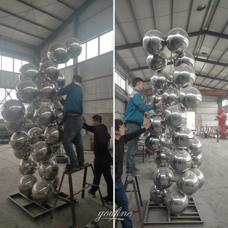 large stainless steel sphere in factory