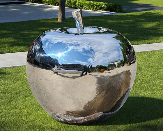 metal apple sculpture