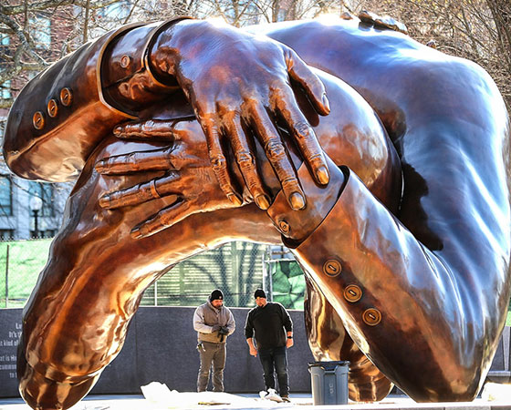 mlk the embrace sculpture