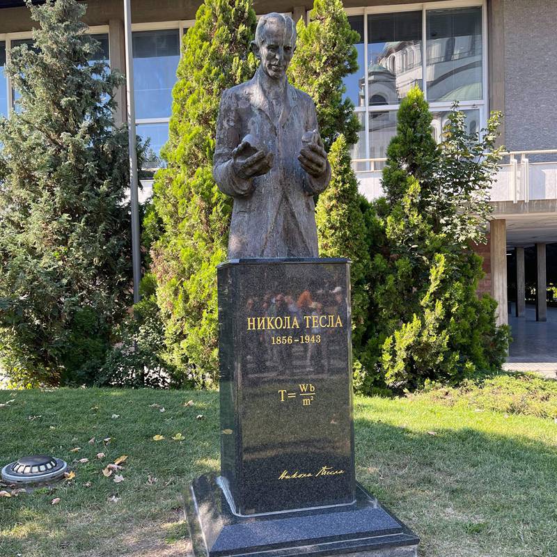 Nikola Tesla statue in Belgrade, Serbia