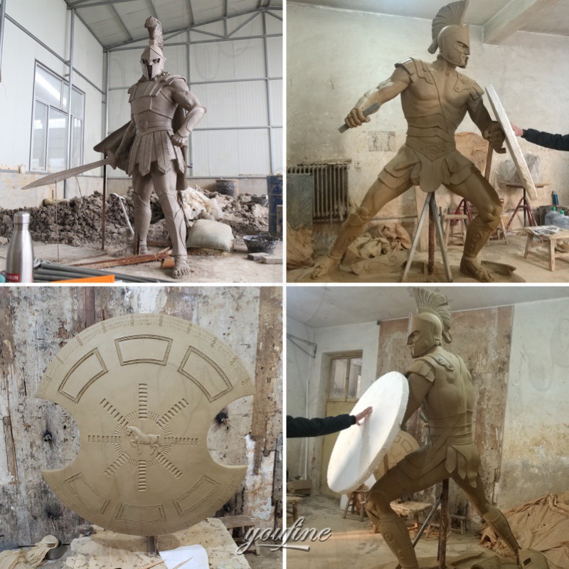 Spartan Warrior Statues clay model