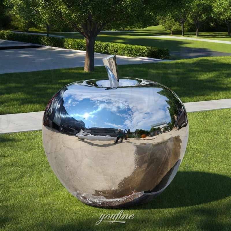 stainless steel apple sculpture