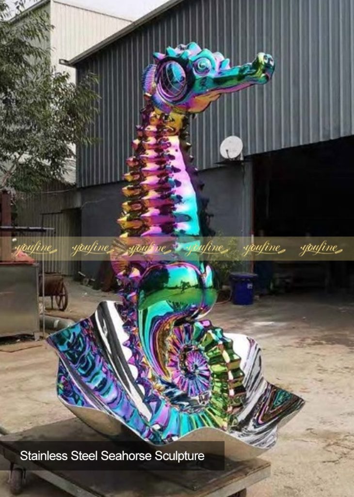 Stainless-Steel-Seahorse-Sculpture