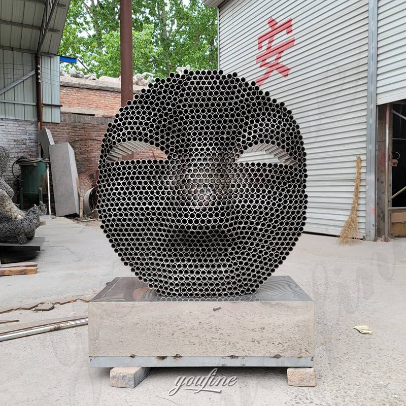 stainless steel tube face sculpture