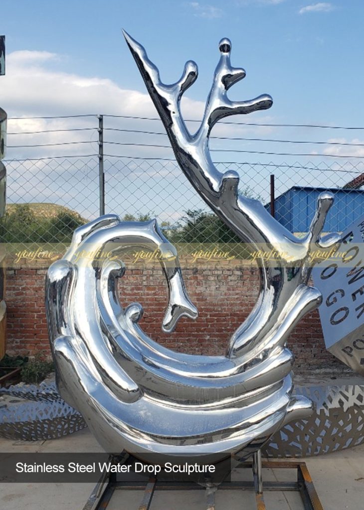 Stainless-steel-water-drop-sculpture