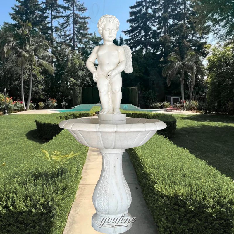 white cherub fountain peeing