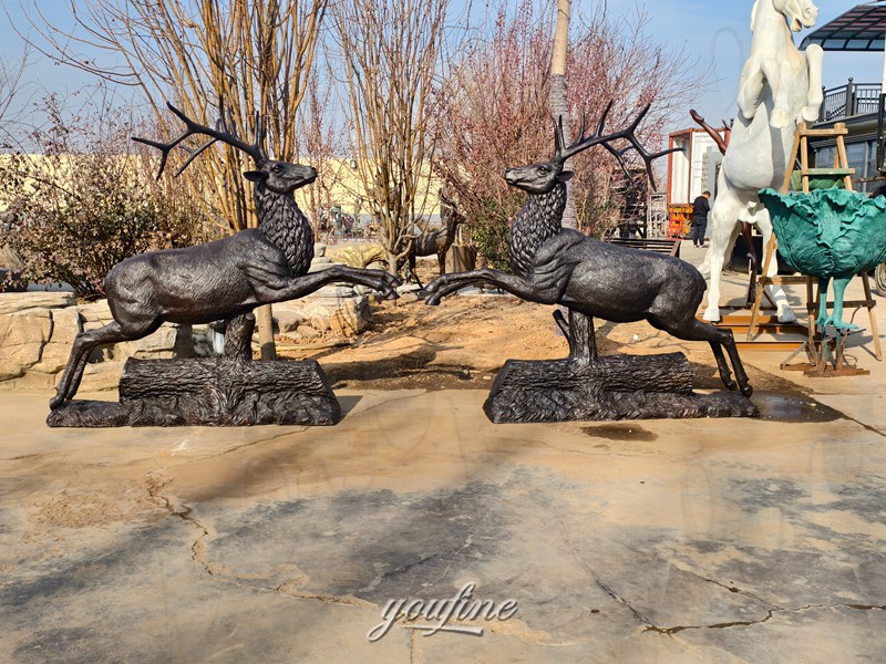 red deer statues